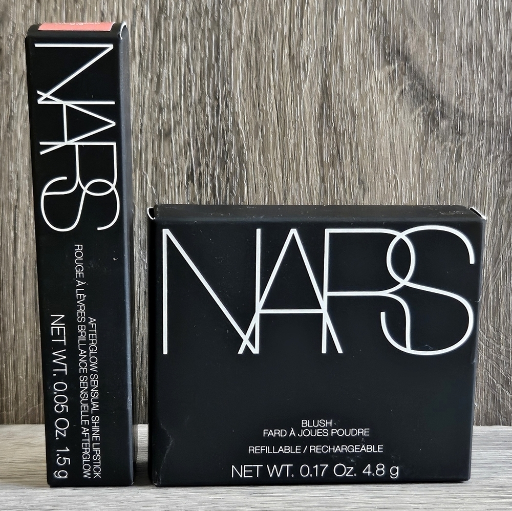 NARS Powder Blush DEEP THROAT & Sensual Shine Lipstick HIGH GEAR Duo MSRP $68